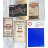 Selection (5 items) of London Underground etc MAPs etc comprising 1908 postcard map for Franco-
