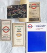 Selection (5 items) of London Underground etc MAPs etc comprising 1908 postcard map for Franco-