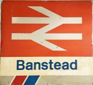 Network SouthEast STATION SIGN with large National Rail logo from Banstead on the former LB&SCR