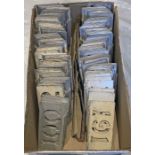 Very large quantity (93 pairs) of London Transport bus RUNNING NUMBER STENCILS numbered between