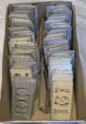 Very large quantity (93 pairs) of London Transport bus RUNNING NUMBER STENCILS numbered between