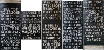 1960s Sheffield Corporation bus DESTINATION BLIND, thought to be from Townhead Road and Herries Road