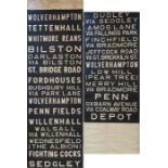 1950s/60s Wolverhampton Corporation TROLLEYBUS DESTINATION BLIND. A complete, linen blind in very