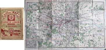 1902 London Underground MAP 'The 'District [Railway] MAP of Greater London & Environs', 1st edition.