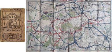 c1883 London Underground MAP 'The Improved District Railway Map of London', 3rd edition. Interesting