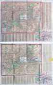 Pair of 1950s/60s London Transport quad-royal POSTER MAPS "Central Bus & Trolleybus Routes" dated
