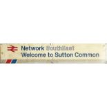 Network SouthEast STATION SIGN 'Welcome to Sutton Common' A screen-printed aluminium sign