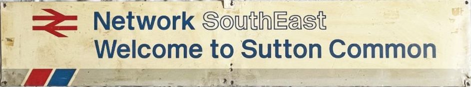 Network SouthEast STATION SIGN 'Welcome to Sutton Common' A screen-printed aluminium sign