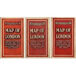 Selection (3) of 1920s/30s Metropolitan Railway MAPS OF LONDON, the Met's own version of the