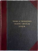 1939 officially-bound volume of London Transport Trams & Trolleybuses TRAFFIC CIRCULARS. Covers