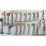 Quantity (20) of 1950s onwards metal and plastic MODEL BUS STOPS, mostly London and including