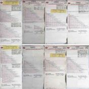 4 x London Transport TROLLEYBUS card FARECHARTS, all from 1960, comprising routes 521/621/609 and