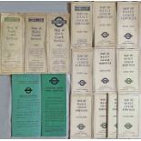 Selection (15) of 1932-onwards Green Line Coaches MAPS OF DAILY COACH SERVICES and staff-issue