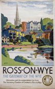 1930s Great Western Railway (GWR) double-royal POSTER 'Ross-on-Wye - the Gateway of the Wye' by