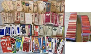 Very large quantity (c500) of London Transport etc POCKET MAPS & LEAFLETS from the 1930s onwards (
