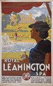 1930s Great Western Railway (GWR) double-royal POSTER 'Royal Leamington Spa' by Ronald Lampitt (