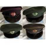 Selection (4) of London Transport 1950s/60s UNIFORM HATS with enamel BADGES comprising Tram/