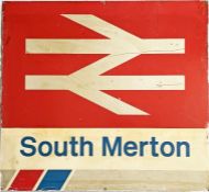 Network SouthEast STATION SIGN with large National Rail logo from South Merton, the former SR