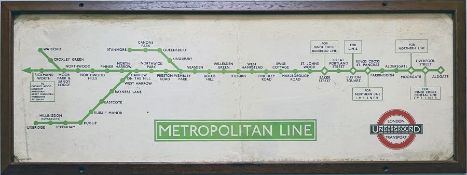 1937 London Underground Metropolitan Line CAR DIAGRAM for compartment stock showing the line