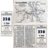 1936 Berlin UNDERGROUND (U-BAHN) POCKET MAP. A fold-out, thin card map dated July 1936 and issued by