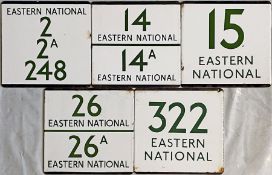 Selection (5 ) of London Transport bus stop enamel E-PLATES for Eastern National routes 2/2A/248,