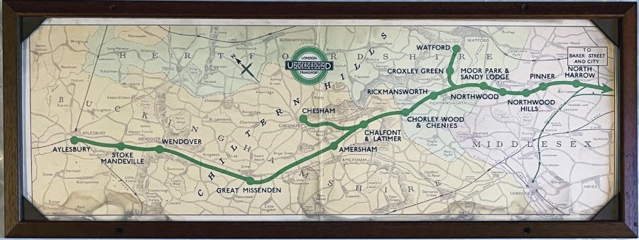 1945 London Underground Metropolitan Line CAR DIAGRAM (map) for compartment stock showing the