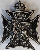 WW2 London Transport HOME GUARD LAPEL BADGE as issued to staff who served in the 46th battalion (