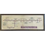 1949 London Underground Metropolitan Line CAR DIAGRAM from compartment stock, mounted behind acrylic