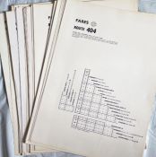 Large quantity (c50) of 1960s London Transport RT-bus FARECHARTS from the southern Country Area
