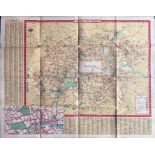 c1948-50 London Transport quad-royal POSTER MAP "Central Bus Routes" (undated but just before the