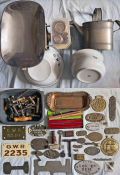 Selection (50+ items) of Great Western Railway (GWR) items comprising a set of H Pooley SCALES