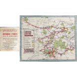 c1911 London United Tramways pocket MAP OF SYSTEM AND PLACES OF INTEREST ''in connection with the