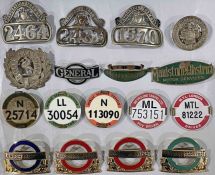 Quantity (17) of misc bus & tram CAP BADGES & PSV BADGES. Includes Glasgow Tramways, Blackpool