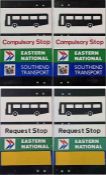 Pair of 1970s/80s BUS STOP FLAGS in composite material, one for Eastern National and Southend