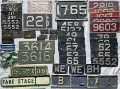 Large quantity (71 items) of (possibly) Hants & Dorset VEHICLE PLATES (48), FARE-STAGE PLATES (2)