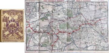 c1898 London Underground MAP 'The District Railway Map of London', 6th edition, first version. The