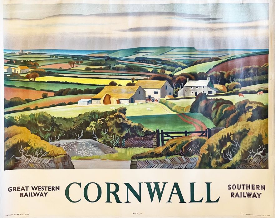 1946 Great Western Railway and Southern Railway quad-royal POSTER 'Cornwall' by Paul Adrian Allinson