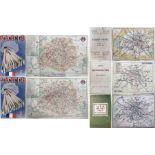 Selection (5) of 1930s-50s Paris Métro POCKET MAPS comprising 2 x 1937, large fold-out issues (