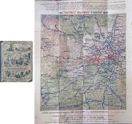 1887 District Railway pocket MAP 'Country Map of the Environs of London'. Possible the first truly