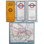 Small selection (3) of London Underground POCKET MAPS comprising 1932 'Stingemore' linen-card issue,
