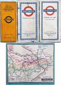 Small selection (3) of London Underground POCKET MAPS comprising 1932 'Stingemore' linen-card issue,