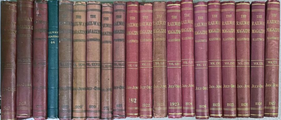 20-volume run of bound volumes of THE RAILWAY MAGAZINE comprising volumes 41-60, July 1917 to June