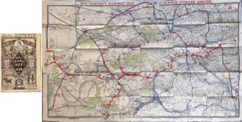 1887 District Railway MAP OF LONDON, Jubilee Edition, produced for Queen Victoria's golden