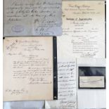 Set (5) of RAILWAY AUTOGRAPHS of famous GWR senior officials comprising Sir Daniel Gooch (dated