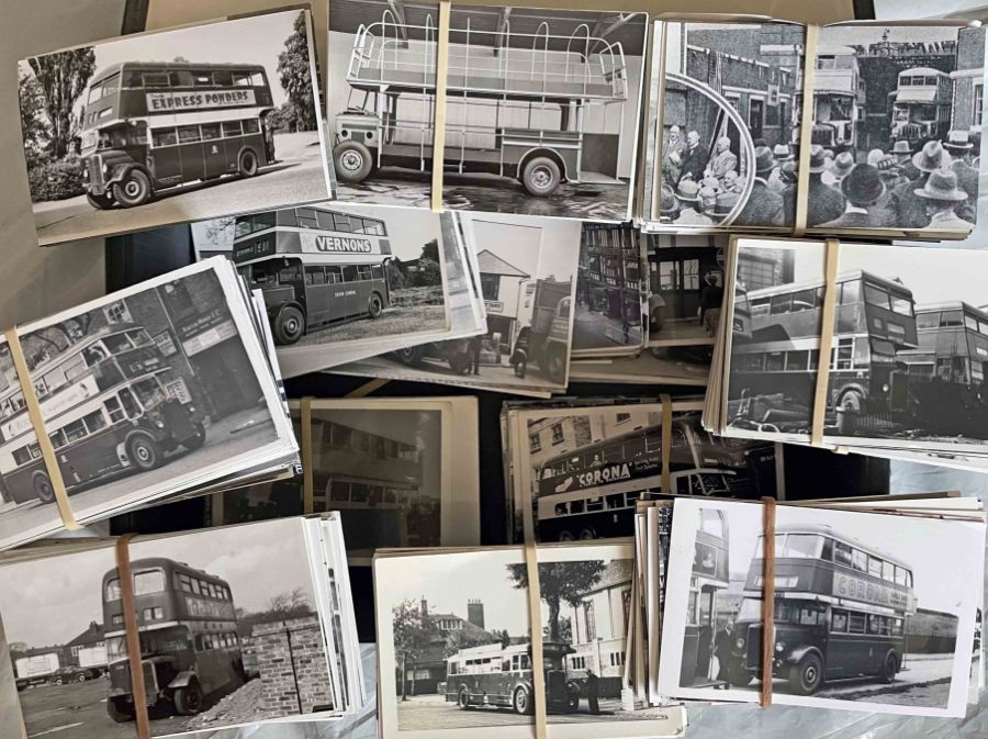From the David Harvey Photographic Archive: a box of 500+ b&w, postcard-size PHOTOGRAPHS of