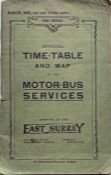 1923 (March) East Surrey Traction Co Ltd TIMETABLE BOOKLET. 80pp with centre-fold route map. Some