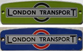 Pair of London Transport bus enamel RADIATOR BADGES, the first as fitted to the 84-strong 1953 GS