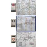 Selection (3) of early London Underground POCKET MAPS comprising c1914/15 "Shewing connections