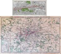 Pair of c1902 London Underground MAPS comprising a single-sided Central London Railway issue showing
