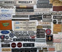 Large quantity (70+) of bus & coach MANUFACTURERS' & DEALERS' PLATES and interior NOTICE PLATES.